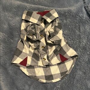 Lightweight Grey and White Plaid Dog Shirt